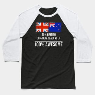 50% British 50% New Zealander 100% Awesome - Gift for New Zealander Heritage From New Zealand Baseball T-Shirt